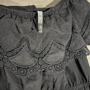 Black Off-Shoulder Lacey Dress Perfect for the Beach